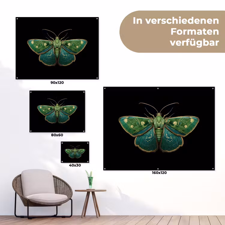Mot - Levendig - Groen tuinposter los doek klein -Xsfeer9_DE