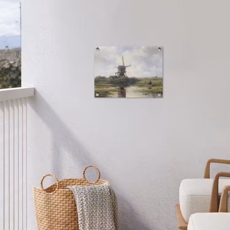 Molen - Willem Roelofs - Oude meesters - Kunst tuinposter los doek klein -sfeer8