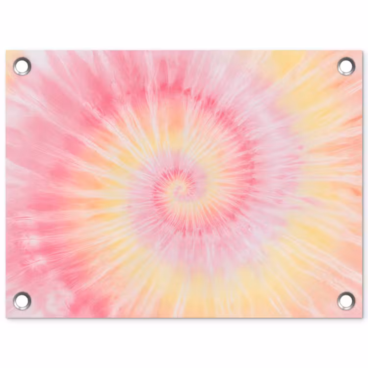 Patroon - Tie Dye - Pasteltinten - Roze tuinposter los doek klein -3d