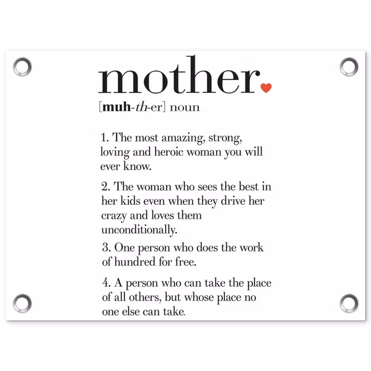Moeder definitie - Quotes - Mother - Spreuken tuinposter los doek klein -3d