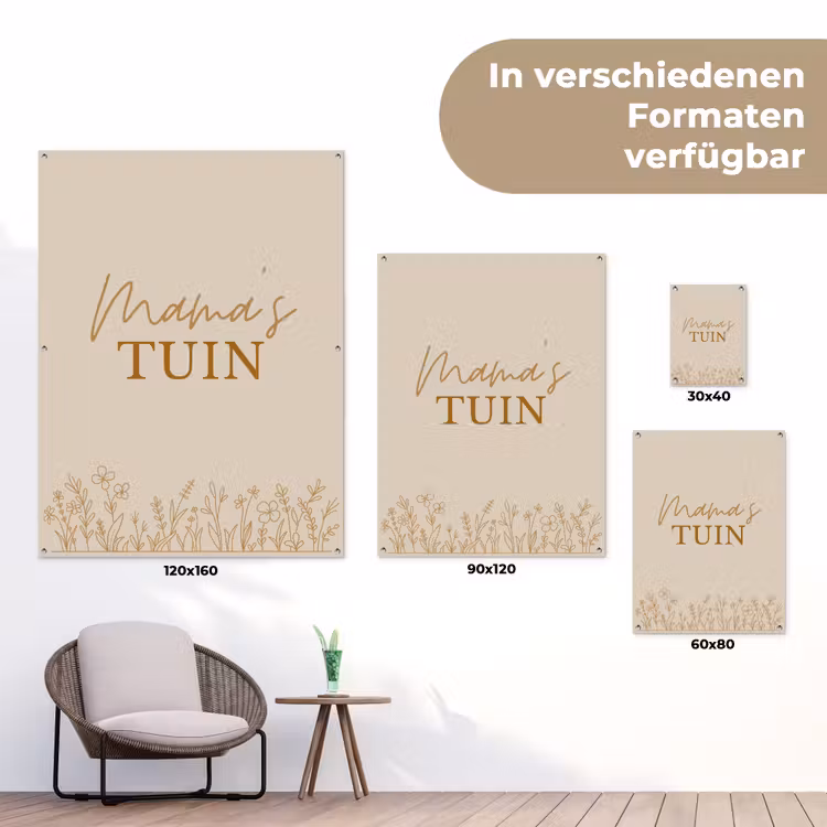 Mama's Tuin met bloemen tuinposter los doek klein -Xsfeer9_DE