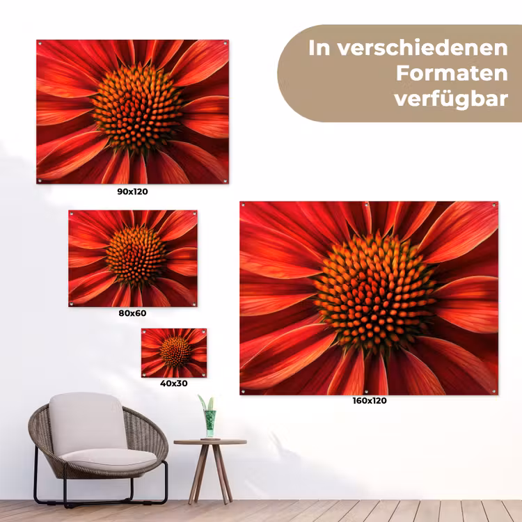 Close up - Bloem- Rood tuinposter los doek klein -Xsfeer9_DE