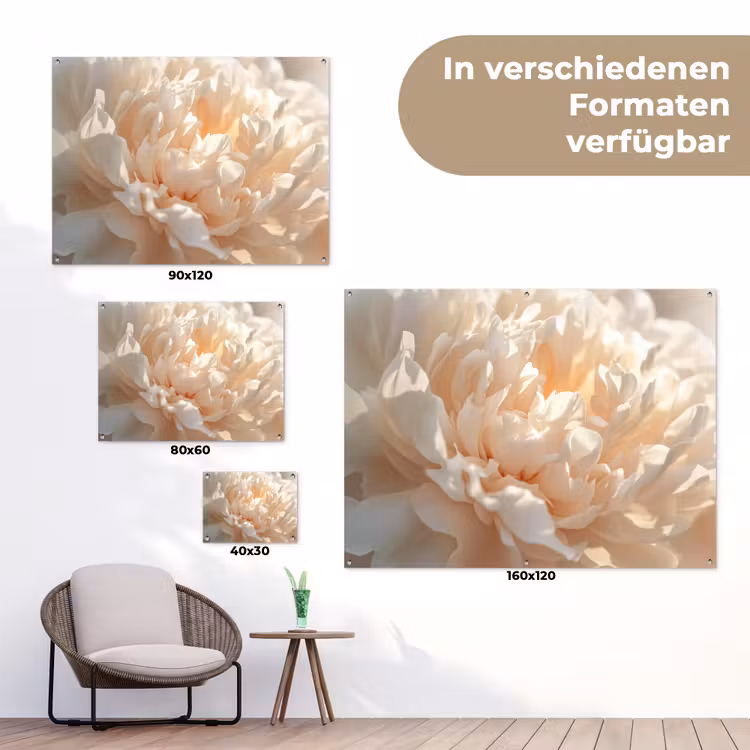 Close up - Pioenroos - Lichtroze tuinposter los doek klein -Xsfeer9_DE