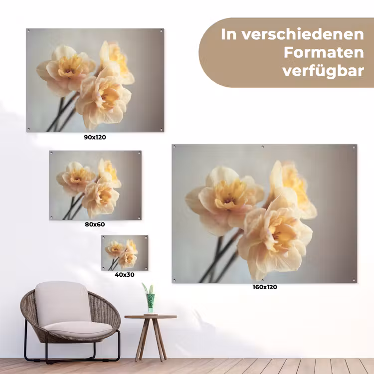 Narcissen - Geel - Bloemblaadjes tuinposter los doek klein -Xsfeer9_DE