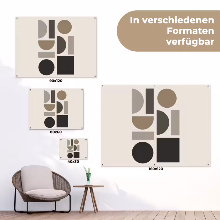 Natuurlijke tinten - Grafisch - Verticale compositie tuinposter los doek klein -Xsfeer9_DE