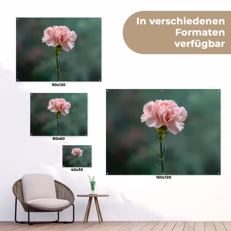 Anjer - Roze - Bloemblaadjes tuinposter los doek klein -Xsfeer9_DE