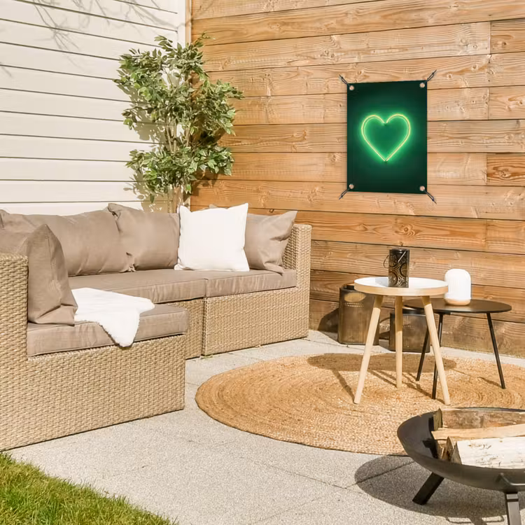 Neon - Groen - Licht tuinposter los doek klein -sfeer4