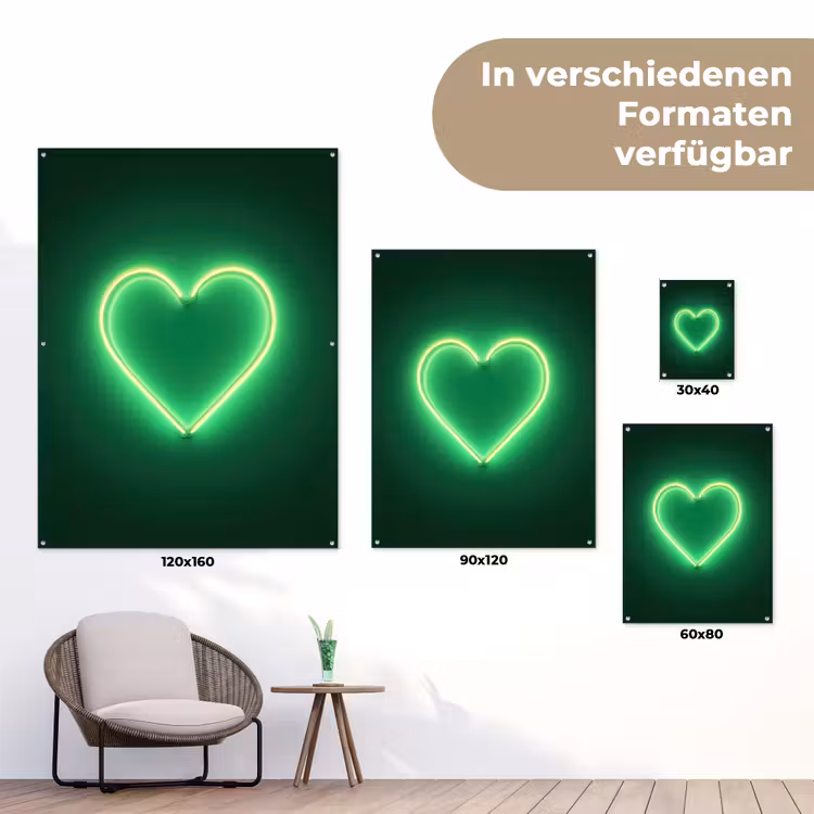 Neon - Groen - Licht tuinposter los doek klein -Xsfeer9_DE