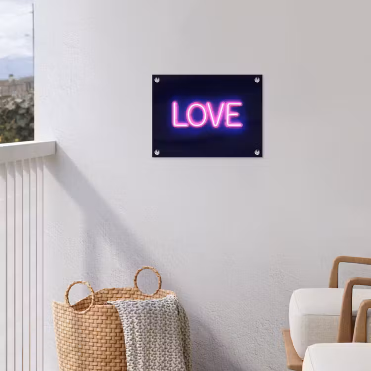 Neon - Love - Valentijn tuinposter los doek klein -sfeer8