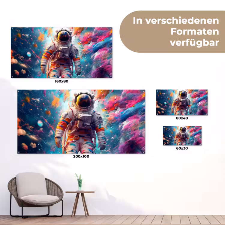 Neon - Meteoriet - Neon - Astronaut tuinposter los doek klein -Xsfeer9_DE