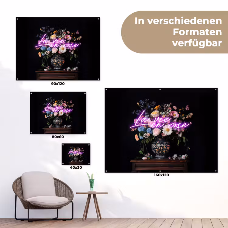 Neon - Vaas - Bloemen tuinposter los doek klein -Xsfeer9_DE