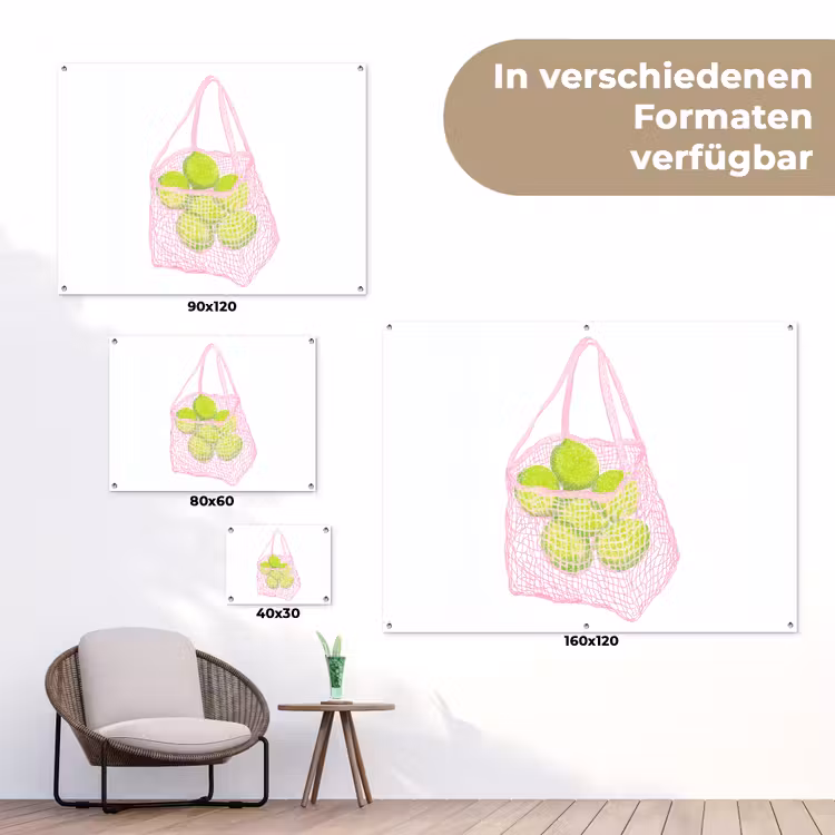 Netzakje - Roze - Illustratie - Limoenen tuinposter los doek klein -Xsfeer9_DE