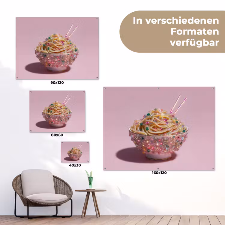 Noodles - Edelstenen - Stokjes - Roze tuinposter los doek klein -Xsfeer9_DE