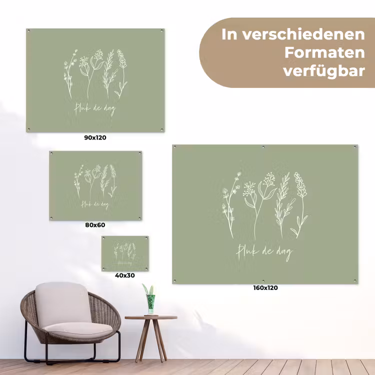 Pluk de Dag tuinposter los doek klein -Xsfeer9_DE