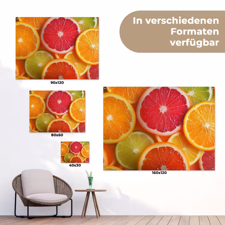 Fruit - Kleurrijk - Close up tuinposter los doek klein -Xsfeer9_DE