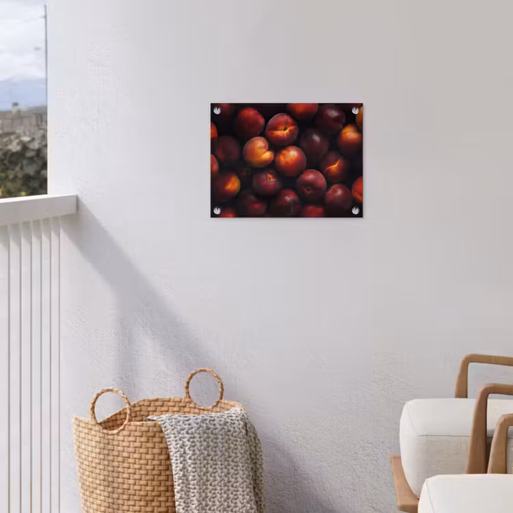 Fruit - Close up - Nectarines tuinposter los doek klein -sfeer8