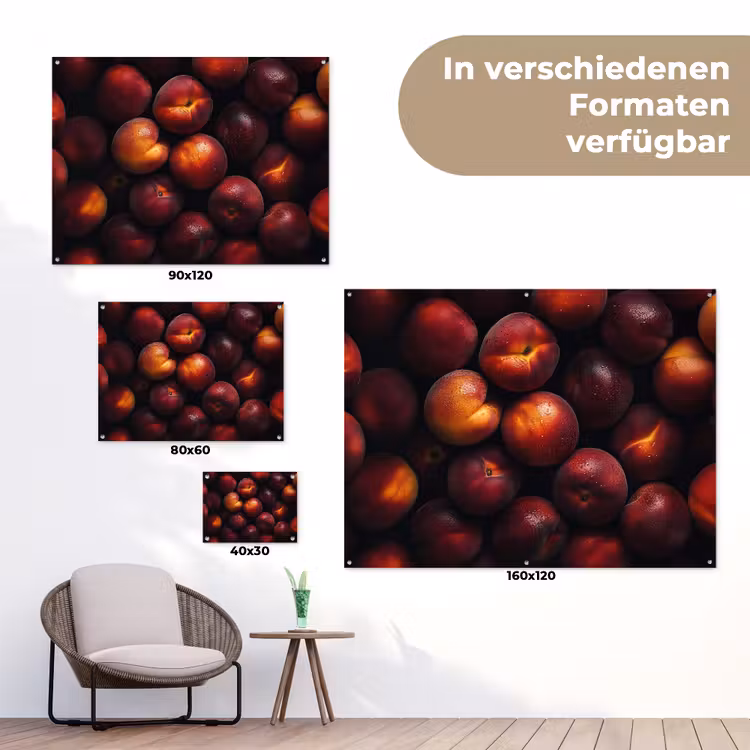 Fruit - Close up - Nectarines tuinposter los doek klein -Xsfeer9_DE