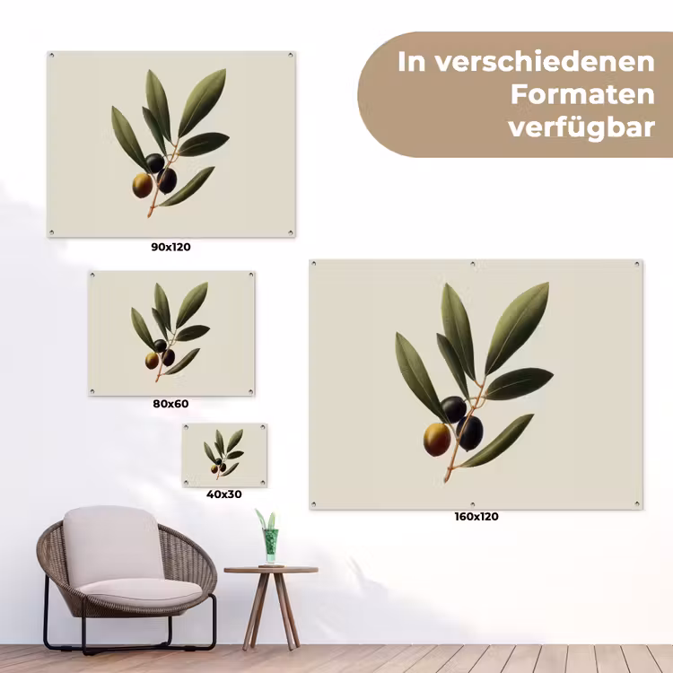 Olijftak - Donkergroen - Olijven tuinposter los doek klein -Xsfeer9_DE