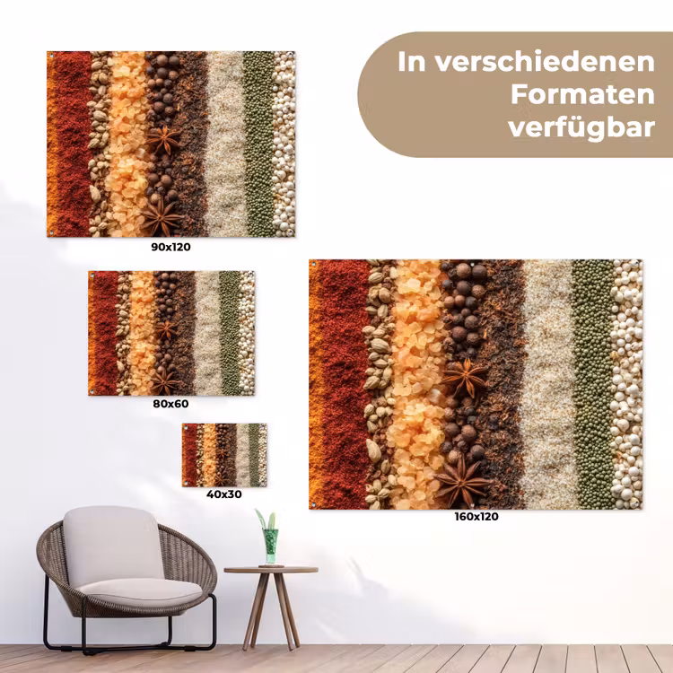 Banen - Verticaal - Kruiden - Variatie tuinposter los doek klein -Xsfeer9_DE