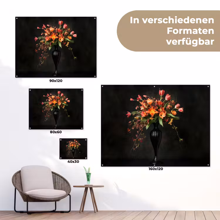 Sierlijk - Boeket - Vaas tuinposter los doek klein -Xsfeer9_DE
