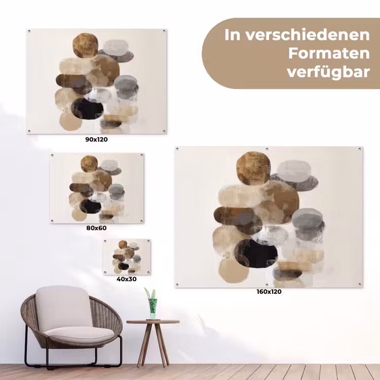 Ovaal - Kleurvlakken - Penseelstreken tuinposter los doek klein -Xsfeer9_DE