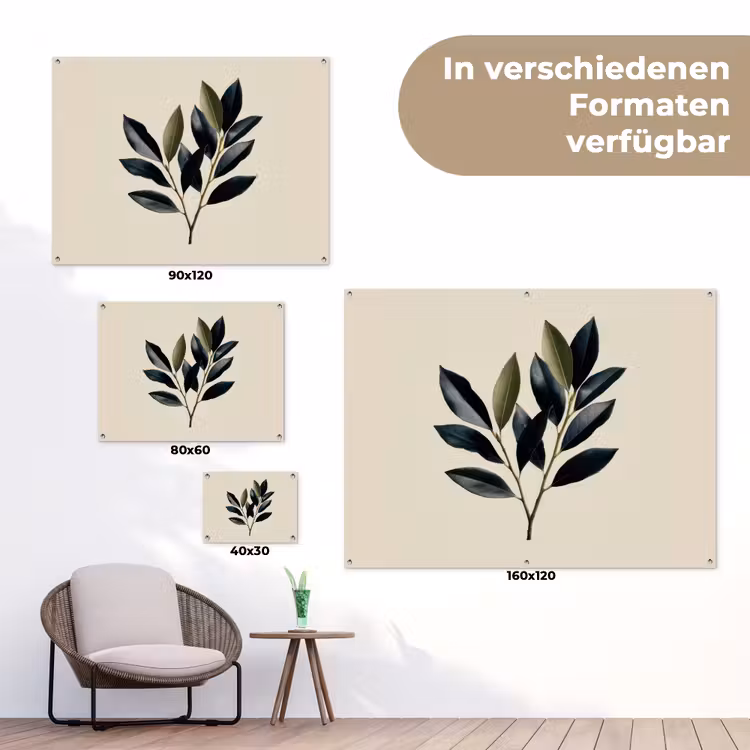 Ovaal - Olijfgroen - Simpel tuinposter los doek klein -Xsfeer9_DE