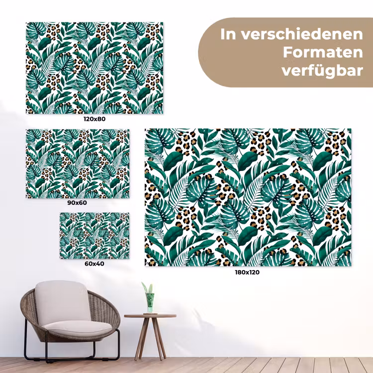 Palmblad - Panterprint - Tropical tuinposter los doek klein -Xsfeer9_DE