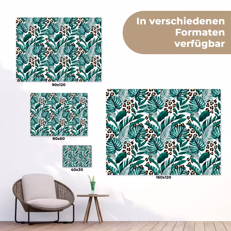 Panterprint - Bladeren - Jungle tuinposter los doek klein -Xsfeer9_DE