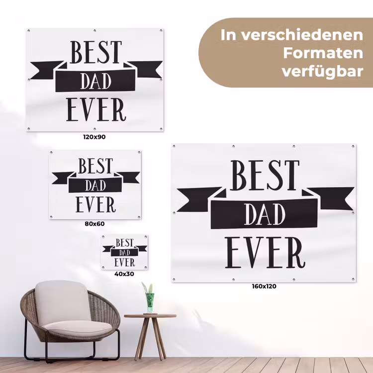 Papa - Quote - Beste papa tuinposter los doek klein -Xsfeer9_DE