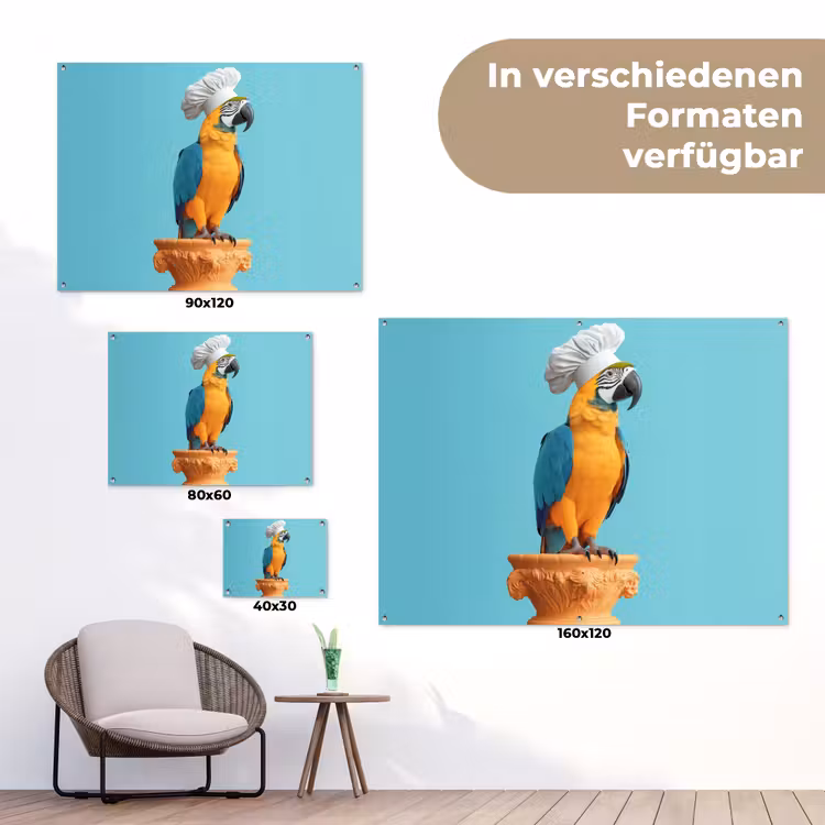 Papegaai - Koksmuts - Grappig - Vogel tuinposter los doek klein -Xsfeer9_DE