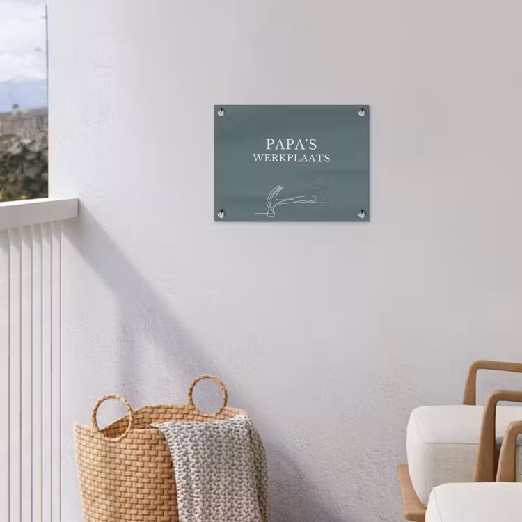 Papa's Werkplaats tuinposter los doek klein -sfeer8