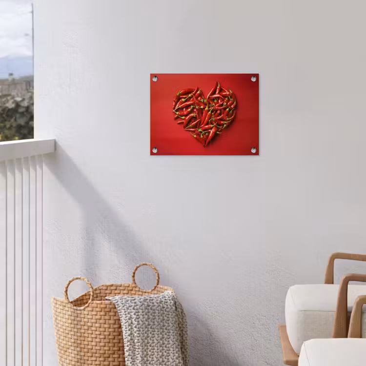 Pepers - Rood - Hart tuinposter los doek klein -sfeer8