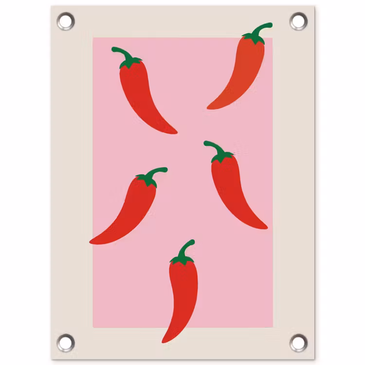 Pepers - Rood - Illustratie tuinposter los doek klein -3d