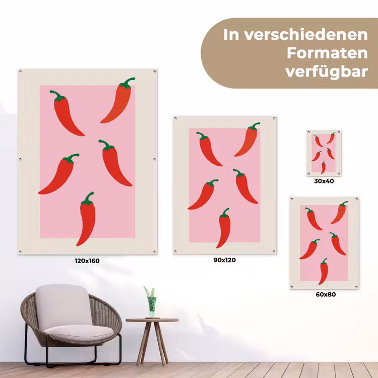Pepers - Rood - Illustratie tuinposter los doek klein -Xsfeer9_DE