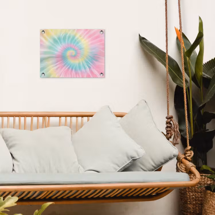 Pasteltinten - Tie dye - Roze tuinposter los doek klein -sfeer7