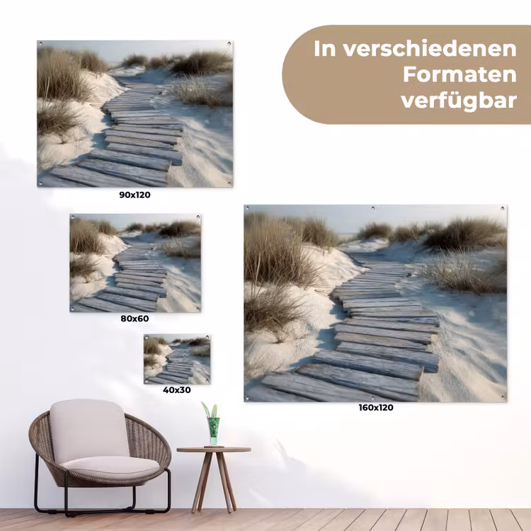 Pad - Planken - Duinen - Gras tuinposter los doek klein -Xsfeer9_DE