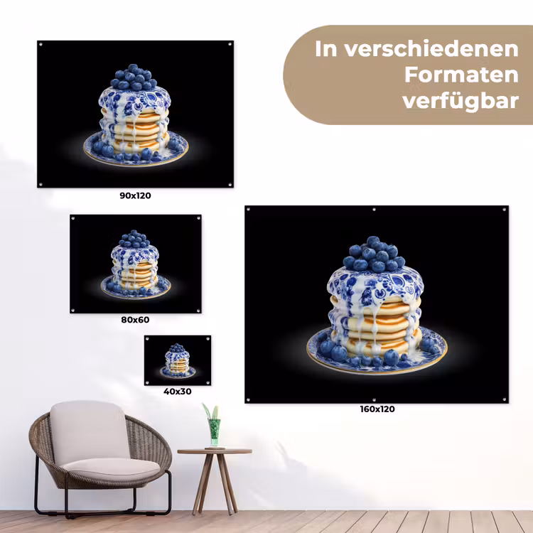 Pannenkoeken - Blauwe Bessen - Bord tuinposter los doek klein -Xsfeer9_DE