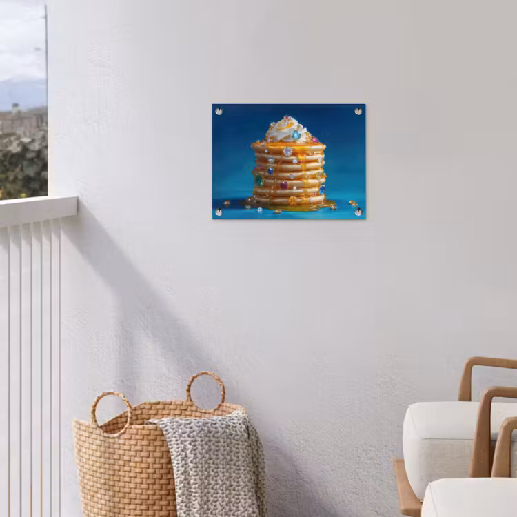 Pannenkoeken - Steentjes - Glitter - Slagroom tuinposter los doek klein -sfeer8