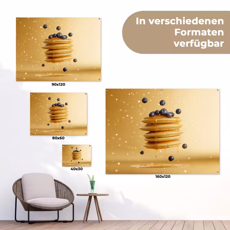 Pannenkoeken - Eten - Honing - Geel tuinposter los doek klein -Xsfeer9_DE