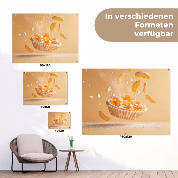 Peach - Eten - Taart - Oranje tuinposter los doek klein -Xsfeer9_DE