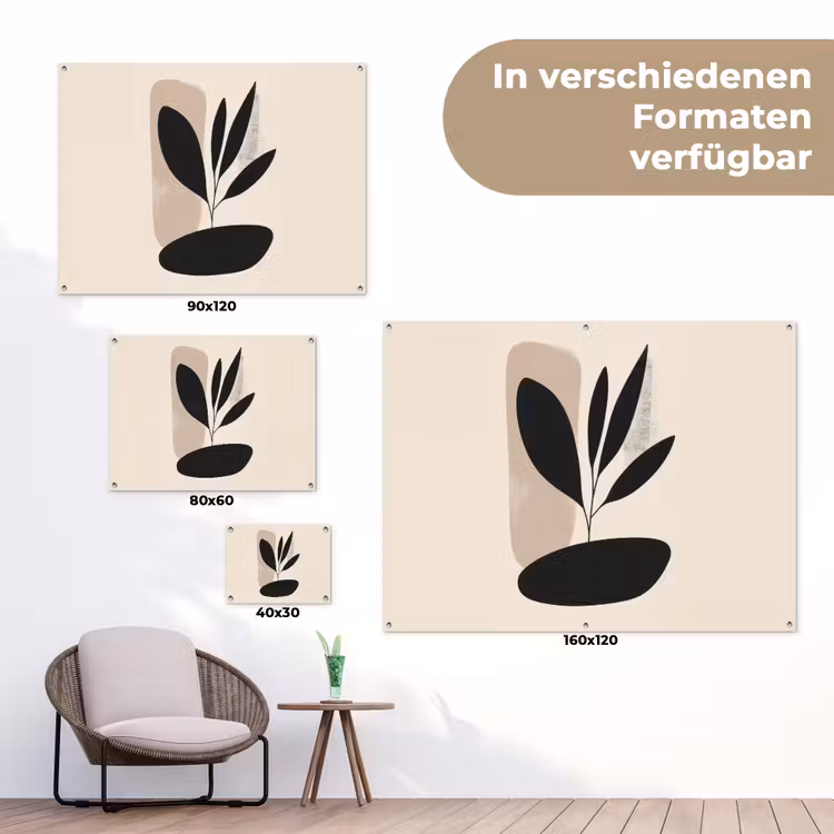 Plant - Beige - Japandi tuinposter los doek klein -Xsfeer9_DE