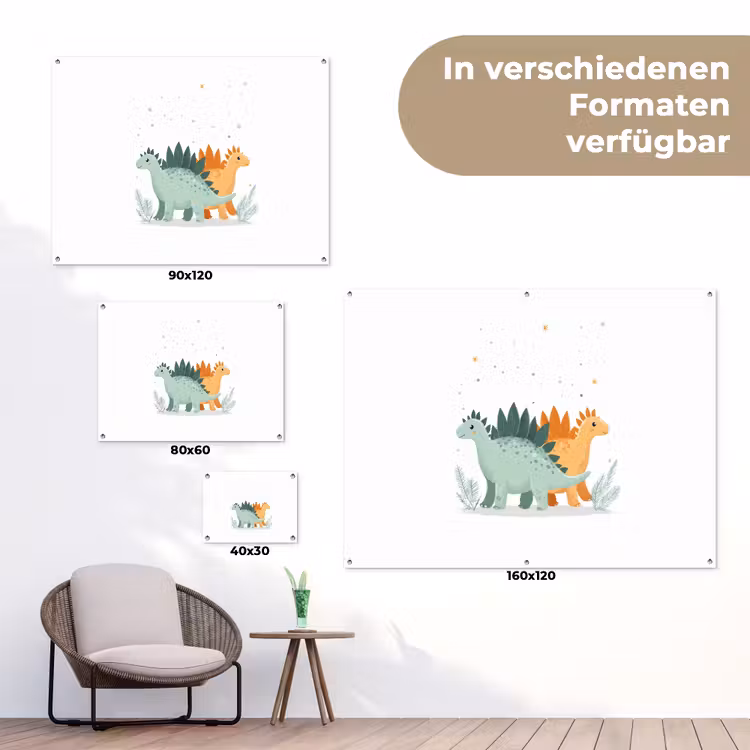 Planten - Sterren - Dinosaurussen - Oranje tuinposter los doek klein -Xsfeer9_DE
