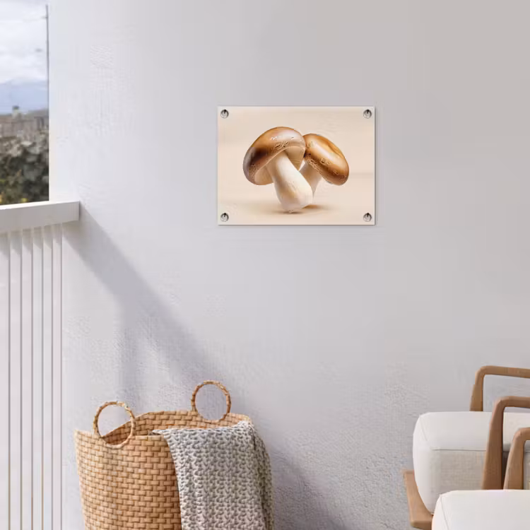 Champignons - Zacht - Beige tuinposter los doek klein -sfeer8