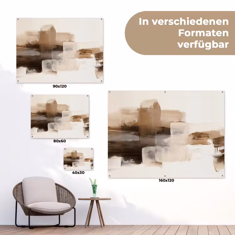 Penseelstreken - Abstract landschap - Rust tuinposter los doek klein -Xsfeer9_DE