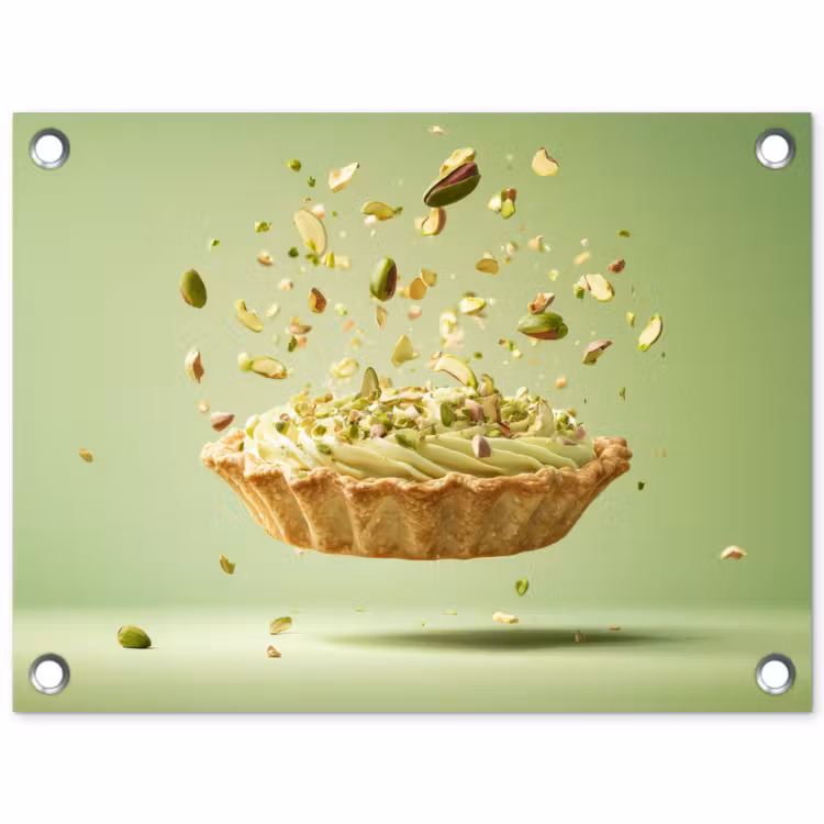 Pistache - Taart - Noten - Eten tuinposter los doek klein -3d