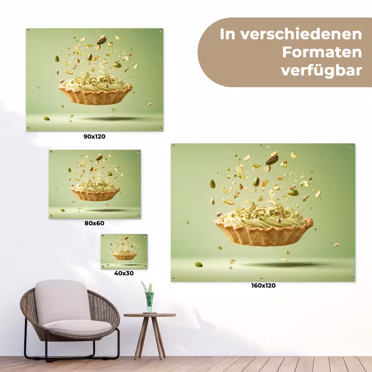 Pistache - Taart - Noten - Eten tuinposter los doek klein -Xsfeer9_DE