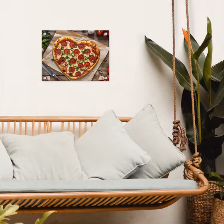 Pizza - Hart - Pepperoni - Tomaat tuinposter los doek klein -sfeer7