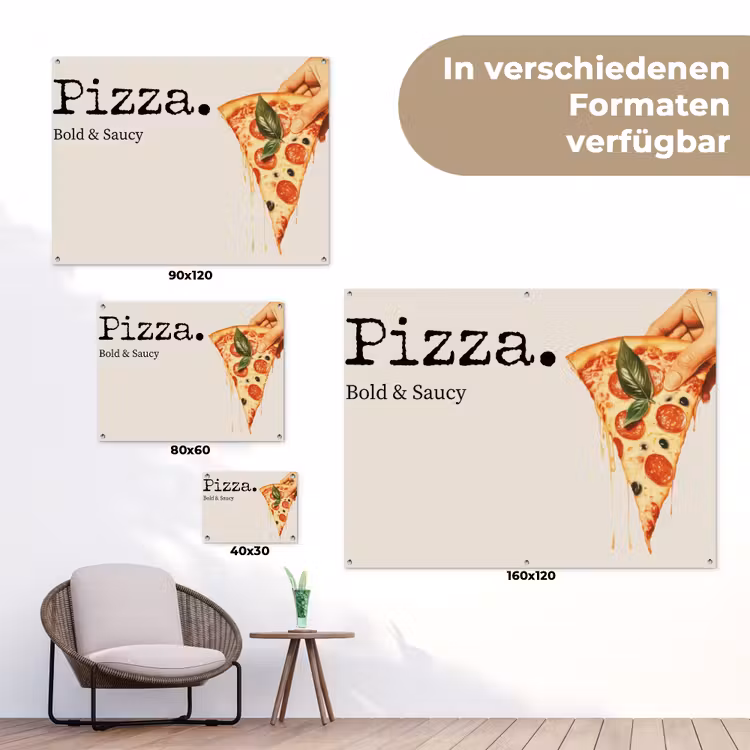 Pizza - Kaas - Pepperoni tuinposter los doek klein -Xsfeer9_DE