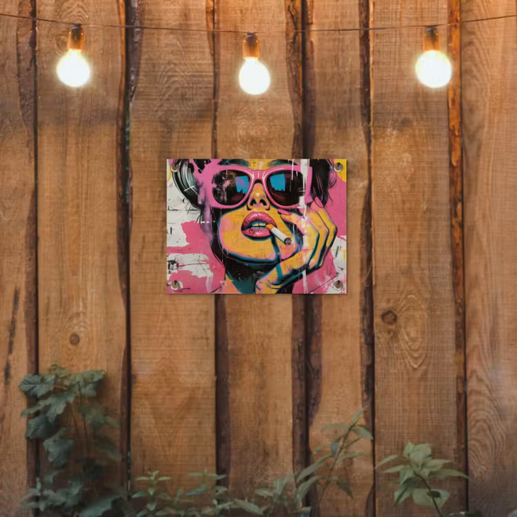 Portret - Vrouw - Abstract - Zonnebril tuinposter los doek klein -sfeer1