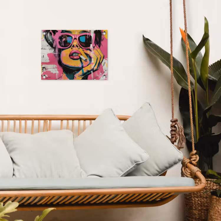 Portret - Vrouw - Abstract - Zonnebril tuinposter los doek klein -sfeer7